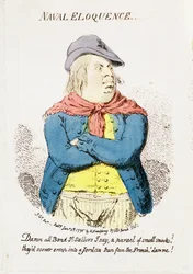 Naval Eloquence, utgiven av Hannah Humphrey 1795, handkolorerad gravyr detalj av 191281