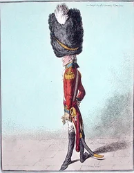 Porträtt av en officer, publicerad av Hannah Humphrey 1800 (handfärgad etsning)