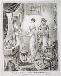 Progress of the Toilet, or Dress Completed, utgiven av Hannah Humphrey 1810.