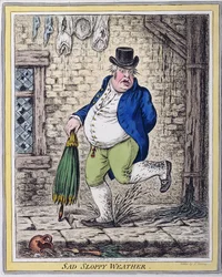 Sad Sloppy Weather, utgiven av Hannah Humphrey 1808 (handkolorerad etsning)