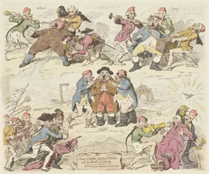 Sans-culottes matar Europa med frihetens bröd, 1793 Sans-culottes, matar Europa med Frihetens bröd (titel på objektet)