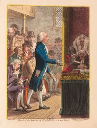 Skiss över interiören av St Stephens, som den nu ser ut, pub. 1802 (handfärgad gravyr)