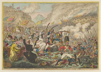 Spanska-patrioter attackerar de fransk-Banditti-lojala britterna som lånar ut ett lyft, A..., 15 augusti 1808.