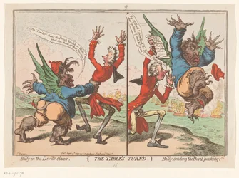 Spotprent av William Pitt och Charles Fox, 1797 The Table