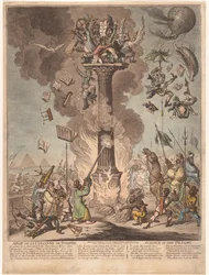 Tecknad film om den franska expeditionen till Egypten, 1799 Siege de la Colonne de Pompee / Science in the pillory (titel på objekt)