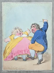 Spouting, utgiven av Hannah Humphrey 1792 (handkolorerad etsning)