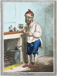 Taking Physick, utgiven av Hannah Humphrey 1800 (handfärgad etsning)