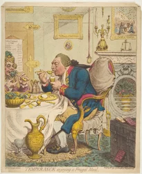 Måttlighet som njuter av en sparsam måltid, 28 juli 1792.