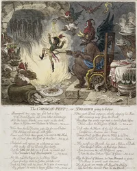 The Corsican Pest, or Belzebub Going to Supper, utgiven av Hannah Humphrey 1803 (handkolorerad etsning)