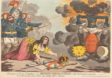 Der Genius von Frankreich triumphiert - oder - Britannia bittet um Frieden - Siehe. Die Vorschläge der Opposition.
