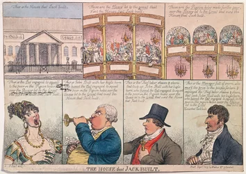 The House that Jack Built, publicerad av Walker 1809 (handfärgad etsning)