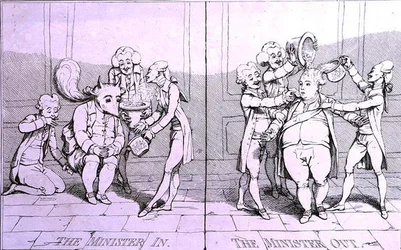 The Minister In - The Minister Out, publicerad av William Humphrey 1782 (etsning)