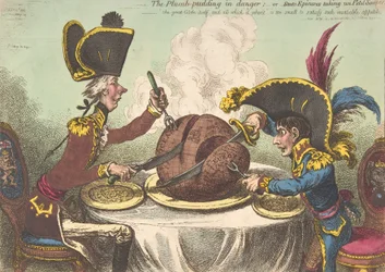 The Plumb-Pudding in Danger,-or-State Epicures Taring un Petit Souper, februari..., 26 februari 1805.