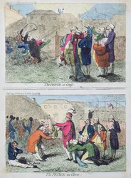 Prinsen på gräset och Prinsen i klöver, utgiven av S.W. Fores 1787 (handfärgad etsning)