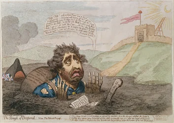 The Slough of Despond, utgiven av Hannah Humphrey 1793 (handkolorerad dtching)