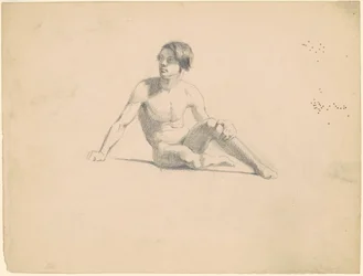 Sittande man naken [recto]
