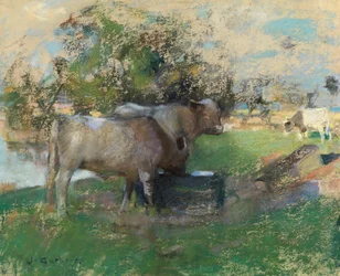 Betesmark (pastell på papper)