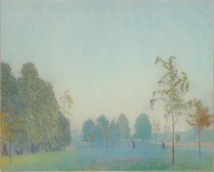 Parkscen och torn, 1912