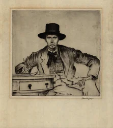 Porträtt av gravören J. Hamilton Hay, 1915 (torrnålsetsning)