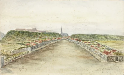 Mile End Road (akvarell och kroppsfärg på papper)