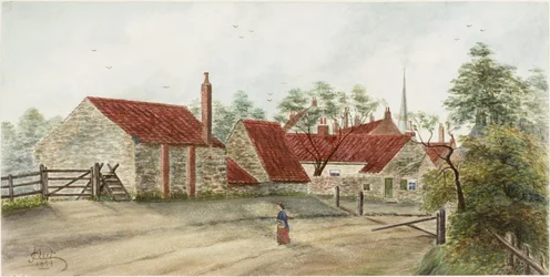 Silkeys Lane, Chirton, Northumberland (akvarell och bodycolour på papper)