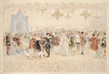 The Ball (blyerts, wc och bodycolour på papper)