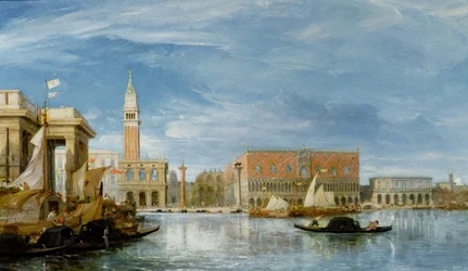 Utsikt över Molo och Palazzo Ducale i Venedig