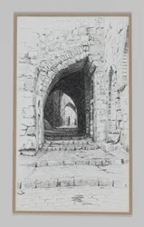 A Street in Jerusalem, illustration från Vår Herre Jesu Kristi liv (penna & in på papper)