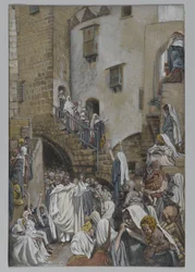 A Woman Cries Out in the Crowd, illustration från The Life of Our Lord Jesu Christ, 1886-94 (wc över grafit på papper)