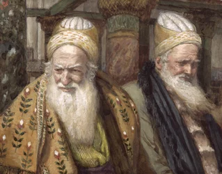 Annas och Kaifas, illustration till The Life of Christ, c.1886-94 (wc & gouache på kartong)