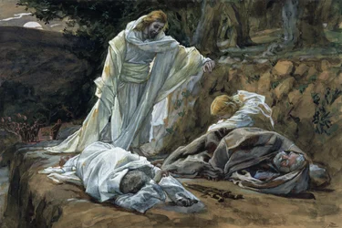 Could Ye Not Watch with Me One Hour?, illustration till The Life of Christ, c.1886-94 (wc & gouache på kartong)