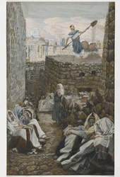 Han som vinner sitt vete, illustration från Vår Herre Jesu Kristi liv (wc över grafit på papper)