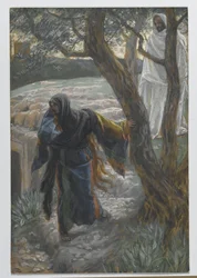Jesus visar sig för Maria Magdalena, illustration från Vår Herre Jesu Kristi liv, 1886-94 (wc över grafit på papper)