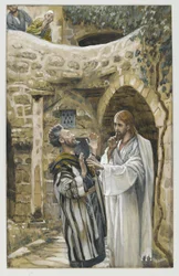 Jesus Heals a Mute Possessed Man, illustration från The Life of Our Lord Jesu Christ (wc över grafit på papper)