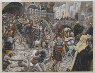 Jesus ledde från Kaifas till Pilatus, illustration från Vår Herre Jesu Kristi liv, 1886-94 (wc över grafit på papper)