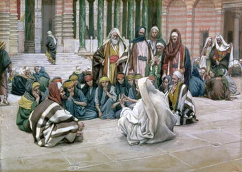 Jesus Speaking in the Treasury, illustration till The Life of Christ, c.1886-96 (gouache på kartong)