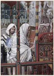 Jesus Teaching in the Synagogue, illustration till The Life of Christ, c.1886-94 (wc & gouache på kartong)