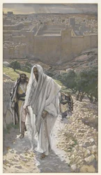 Jesus går på kvällen till Betania, illustration från Vår Herre Jesu Kristi liv, 1886-94 (wc över grafit på papper)