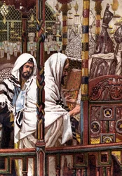Jesus undervisar i synagogan, omkring 1897
