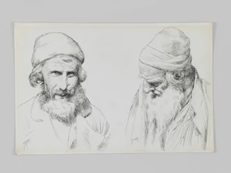 Judar och jemeniter, Jerusalem, illustration från Vår Herre Jesu Kristi liv (penna och bläck på vävt papper)