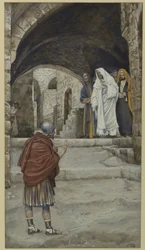 Herre, jag är inte värdig, illustration från Vår Herre Jesu Kristi liv (wc över grafit på papper)