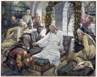 Mary Magdalenes Ask of Very Precious Ointment, illustration till The Life of Christ, ca 1886-96 (gouache på kartong)
