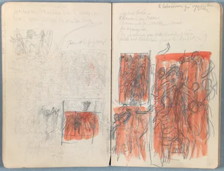 Sidor från ett album med Sketches for The Life of Our Lord Jesus Christ, sent 1880-tal (grafit och tvätt på papper)