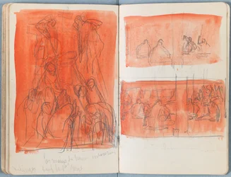 Sidor från ett album med Sketches for The Life of Our Lord Jesus Christ, sent 1880-tal (grafit och tvätt på papper)