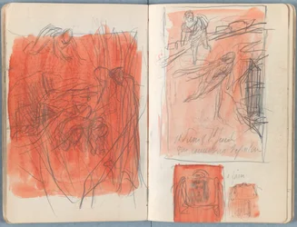 Sidor från ett album med Sketches for The Life of Our Lord Jesus Christ, sent 1880-tal (grafit & tvätt på papper)