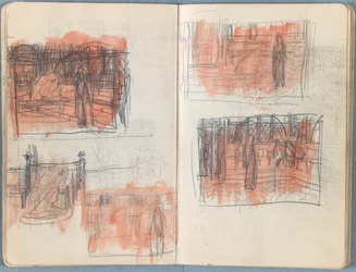 Sidor från ett album med Sketches for The Life of Our Lord Jesus Christ, sent 1880-tal (grafit och tvätt på papper)