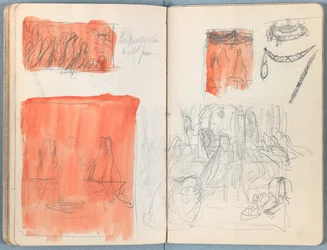 Sidor från ett album med Sketches for The Life of Our Lord Jesus Christ, sent 1880-tal (grafit och tvätt på papper)