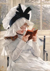 Läser en bok, 1872-73