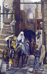 Saint Joseph söker ett boende i Betlehem - Saint Joseph söker ett boende i Betlehem - från "" Vår Herre Jesu Kristi liv"" - 1899 av James Tissot - Saint Joseph söker ett boende i Betleem - Vår Herre Jesu Kristi liv, av Jacques Joseph (Ja
