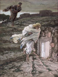 St. Peter och St. John springer till graven, illustration till The Life of Christ, c.1886-94 (wc & gouache på kartong)
